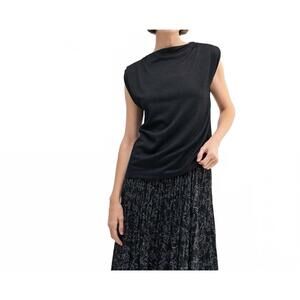 NEW FUN 2 FUN boat neck knit top in black